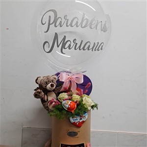 Caixa Flores Balão Personalizado